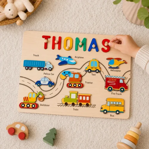 Personalized Wooden Name Puzzle Gift for Kids